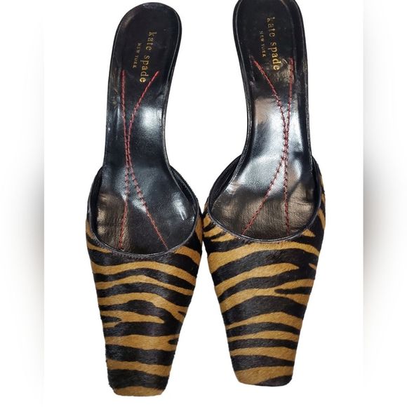 REPOSH Kate Spade Black and Tan Heels - Picture 1 of 7